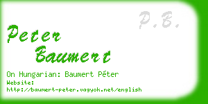 peter baumert business card